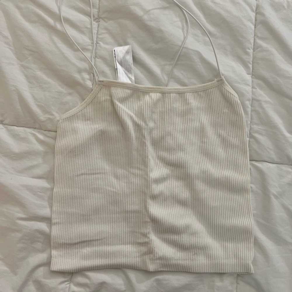 White Ribbed Top - Picture 2 of 2